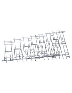 Ułożone drabiny Drabex TP 1400 od 2 stopniowej do 10 stopniowej