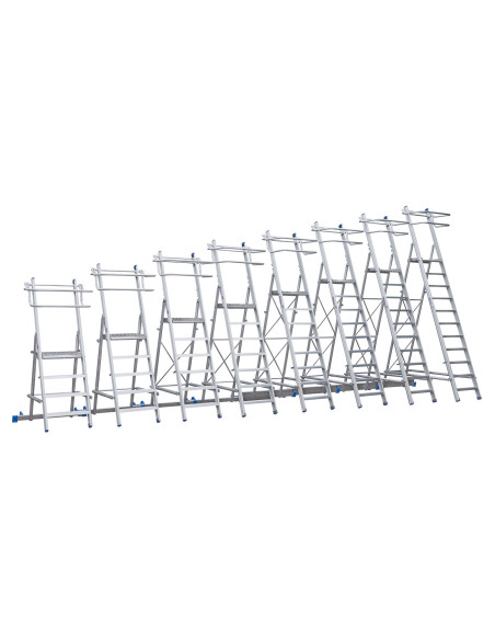 Ułożone drabiny Drabex TP 1400 od 2 stopniowej do 10 stopniowej