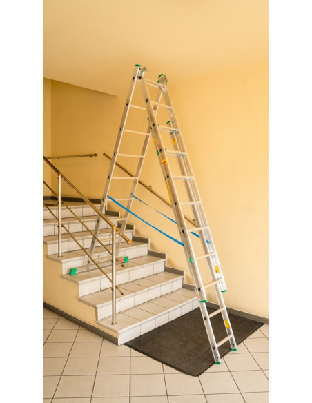 Drabina Drabex TP 4200 rozłożona na schodach