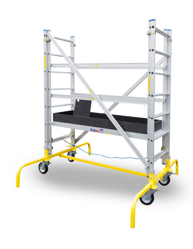 Rusztowanie jezdne Drabex RJ 220 z otwartą klapą podestu