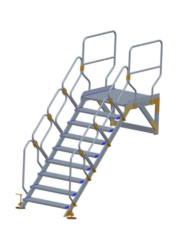 Schody aluminiowe z platformą
