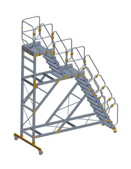 Mobilne schody z hamulcem
