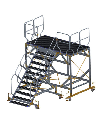 Schody z podestem serwisowym