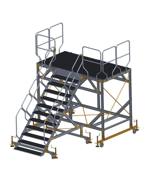 Schody z podestem serwisowym