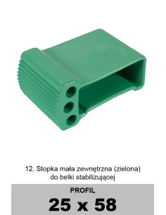 Stopka do belki stabilizującej 25 mm x 58 mm - zielona